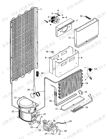 Взрыв-схема холодильника Zanussi ZF47/51FF - Схема узла Cooling system 017